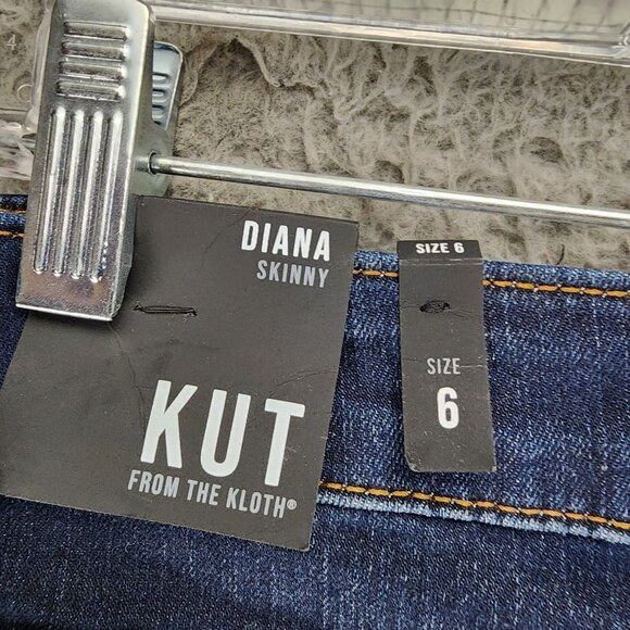 Kut From The Kloth Jeans Womens 6 Diana Dark Wash Stretch Mid Rise Skinny *NWT* - Picture 11 of 16